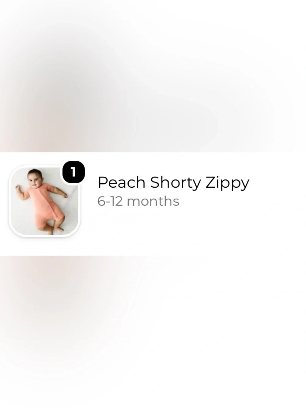 Little Sleepies Peach Shorty Zippy 6-12 Months